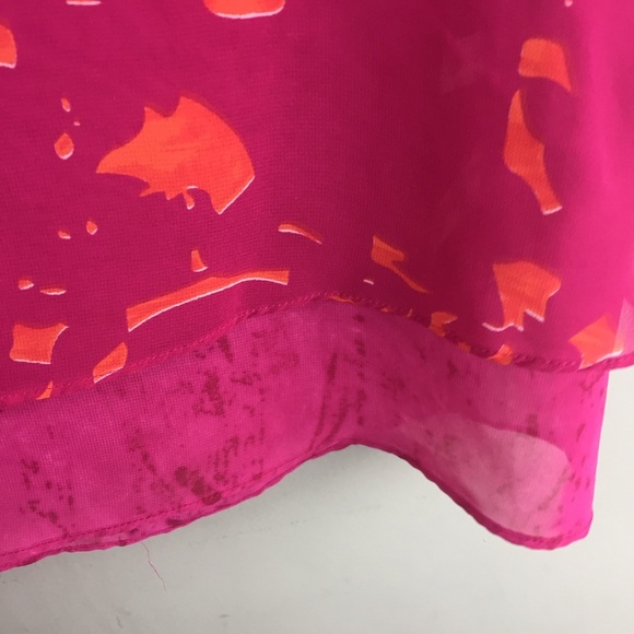 CAbi Origami Layered Pink Orange Tunic Small #999 - Picture 8 of 10